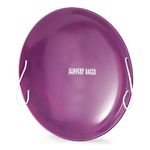 Slippery Racer ProDisc 26 Inch Heavy Duty Aluminum Iron Alloy Metal Kids Winter Saucer Snow Sled with Dual Riveted Soft Grip Rope Handles (Purple)