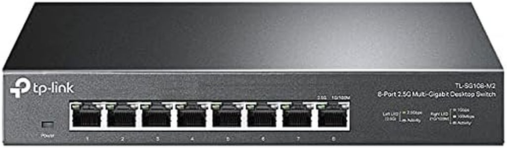 TP-Link TL-SG108-M2 | 8 Port Multi-Gigabit Unmanaged Network Switch, Ethernet Splitter | 2.5G Bandwidth | Plug & Play | Desktop/Wall-Mount | Fanless Metal Design