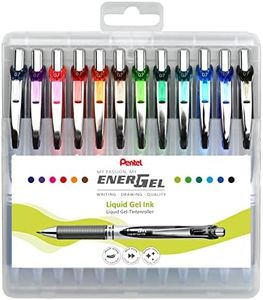 Pentel BL77-12 EnerGel - Penna roller con meccanismo a pressione, diametro sfera 0,7 mm, spessore tratto 0,35 mm, ricaricabile, scatola di plastica regolabile, contenuto 12 pezzi, colori assortiti