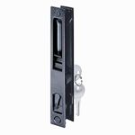 PRIME-LINE C 1033 Diecast Keyed Patio Sliding Door Handle Set for 1 in. to 1-1/8 in. Thick Sliding Glass Doors, Black (Single Pack)