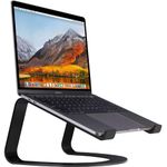 Twelve South Curve Laptop Stand, MacBook Stand - Ergonomic Aluminum Laptop Holder for Apple, Dell, HP, Lenovo, Fits 11" to 17" Laptop, Laptop Cooling Stand, Portable Laptop Riser for Desk, Black