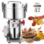 2000g Electric Grain Grinder Spice Grain Mill Stainless Steel 30s 28000RPM High Speedy Grinding with Overload Protection& 5min Timer Mill for Dry Spice Herbs/Nut/Coffee/Rice