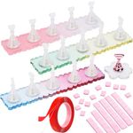 3 Set Nail Stand for Press Ons, Strong Magnet Nail Holder for Painting Nails with 48Pcs Reusable Putty, 9.8Ft Double-sided Tape Press On Nails Kit for Beginner Home Nails Art Display Design Practice