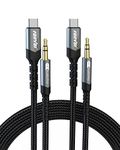 FONVOi USB C to 3.5mm Audio Aux Cable(2 Pack,8Ft/2.4M),Type C Adapter to 3.5mm Headphone Stereo Cord Car Compatible with:Android/iPhone15/Samsung Galaxy Note iPad Pro Google Pixel and More…