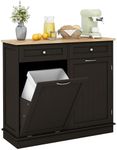 COSTWAY Sideboard with Trash Bin Ha