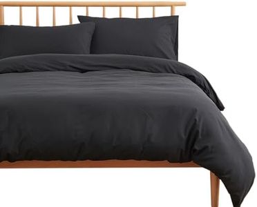 Kumori Bedding Cover Set, Futon Cover, Sheet, Western Beds, Japanese Futons, Duvet Cover, Fitted Sheet, Pillowcases, Washable, Quick Drying, Peach Skin Treatment, Single, 3-Piece Set, Black