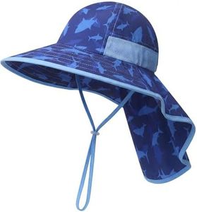 icolor Kids Hats Toddlers Sun Hat UPF50+Bucket Outdoor Beach Play Sun Protection Cap for Kids Ages 3~10 Girl Boy Shark