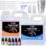 LET'S RESIN 72OZ Fast Curing Epoxy Resin Kit,Demold in 4 Hours,Upgrade Quick Drying & Cystal Clear Resin,Bubble Free Epoxy Resin for Craft,Art, Resin Supplies with Resin Dye, Resin Cup,Stir Stick