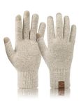 Niwicee Wool Gloves Winter Warm Touchscreen Gloves Thermal Gloves Mitten Glove for Men Women for Cold Weather(Beige,Women)