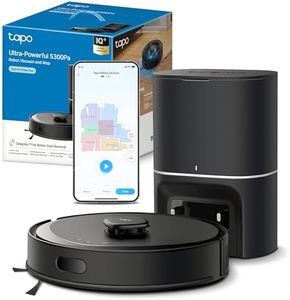 Tapo RV30 Max Plus 5300Pa Robot Vacuum Cleaner with Mop, LiDAR+IMU Dual Navigation, 5300Pa Hyper Suction, Auto-Empty, Robot Hoover, Auto-Charging Robotic Vacuums, Alexa & Google