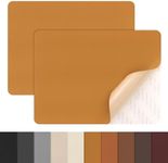 LEMBIK Leather Repair Patches, Self-Adhesive Leather Patch for Couch, Sofas, Furniture, Car Seats, Office Chairs, Pack of 2 Yellow Brown