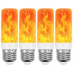 LED Flame Light Bulb, Flame Effect Light Bulbs,4 Lighting Modes LED Outdoor Light 5W E27 Flame Bulb Party Bulb Lights for Christmas Halloween Party Dancing Garden Decorative Lighting (4 PCS)