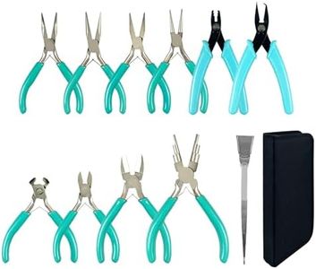 MeilsurY 11-Piece jewelry pliers set,Jewelry-making plier tools with stainless steel jewelry tweezers for crafting,beading,and repairing