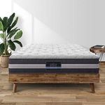 Giselle Bedding Mattress King Size Bed Mattresses Innerspring Foam 30cm Thickness, with 7-Zone Pocket Spring System and Breathable Euro Top, 5Yrs Warranty, Medium Firm, White + Grey with Vacuum Packed