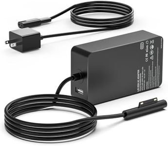 Surface Pro Charger 65W, Surface Charger Compatible with Microsoft Surface Pro 11, 10, 9, 8, 7+, 7, 6, 5, 4, 3, X, Windows Surface Laptop 6, 5, 4, 3, 2, 1, Surface Go Tablet, Surface Book 3, 2, 1