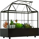 YIMORENCE V Large Tall Plant Terrarium Glass – Glass Greenhouse Terrarium with Lid and Tray,Indoor Tabletop Orchid Succulent Cacti Terrarium Kit 9.5”X9.8”X5.6”