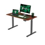 ErgoYou - Electric Height Adjustable Standing Table - Dual Motor 2 Stage - E4 Series - Ergonomic Sit Stand Computer Desk (Walnut, 47 x 23.5 inches)