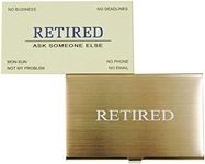 RXBC2011 Retired Business Cards Funny Retirement Gift (Pack of 50/with Gold Stainless Steel Case) for Retired Men, Women, Coworkers, Employees, Boss, Friend, Colleague