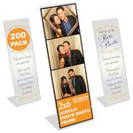 200 Slanted Photo Booth Frames with Silver Inserts for 2x6 Photo Strips