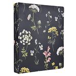 Vintage Floral Hardcover 3 Ring Binder, 1 Inch Round Rings with Interior Pockets Flower Binder Organizer for School Office