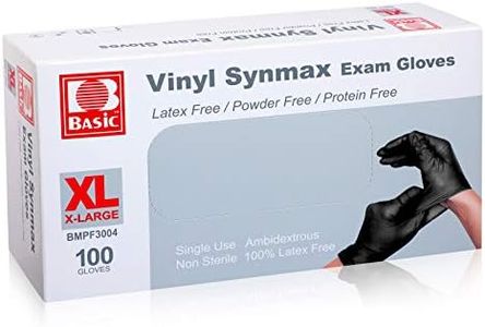 Black Disposable Vinyl Exam Gloves Latex Free Powder Free for Household Cleaning, Food Service, Tattoo, Painting, Patient Care, Pet Care, Law Enforcement, 100 Count, Medical Grade, X-Large