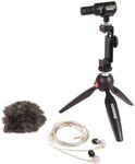 Shure Portable Videography Bundle with MV88+ Digital Stereo Condenser Microphone and SE215 PRO Sound Isolating Earphones (MV88+SE215-CL)