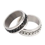 Anxiety Ring For Men Women Stainless Steel Titanium Steel Removable Chain Rings Cool Spinner Rings Fidget Ring (6)