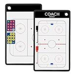 Joyeee Ice Hockey Coaching Board, Volleyball Clipboard Dry Erase for Coach, Portable Tactics Strategy Coach Board with Magnets and Pen, Ice Hockey Coaching Equipment for Game Plan and Coach Study