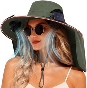 Solar Panel Powered Fan Built in Wide Brim Outdoor Fishing Sun Hat Men Him Boyfriend Bf Husband Uncle Awesome Grandpa Grandfather Who Have Cool Everything 1 Year First Anniversary Happy Birthday Gift