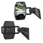 Mirrors Doors Off Compatible with 1997-2018 Wrangler TJ JK JKU, QMPARTS No Vibrate & Wobble Side View Mirrors, Easy-Install Doorless Side Quick Release Mirror for Safe Doors Off Driving