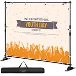 VEVOR 10 x 8 Ft Backdrop Banner Stand Newest Step and Repeat for Trade Show Wall Exhibitor Photo Booth Background Adjustable Telescopic Height and Width