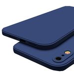 MOBITUSSION Liquid Silicone Microfiber Lining with Camera Protection Back Cover Compatible for iPhone XR (Blue)