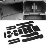 MOCHENT Cup Holder Inserts for Subaru Forester Accessories 2019 2020 2021 2022 2023 2024, Interior Non-Slip Anti Dust Cup Holder Inserts, Door Pocket Liners Interior Accessories (18-pc, Black Trim)