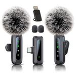 Uewpv Microphone wireless,Microphone for iPhone & USB-C Plug, mini mic Wireless mic with Noise Reduction,mini microphone LED Display -wireless microphones Ideal for Vlog, TikTok & Content Creation