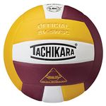 Tachikara Sensi-Tec Composite High Performance Volleyball, Cardinal/White/Gold (SV5WSC.CWG)