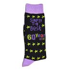 SHATCHI Unisex Simply The Best 60 Year Old Gift Novelty Socks For 60th Birthday Keepsake Her Him, Black And Purple