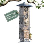 Perky-Pet 336-1SR Squirrel-Be-Gone Bird Feeder, 2LB Squirrel Proof Outdoor Wild Bird Feeder with Weight-Activated Perches