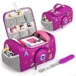 OUKNAK Carrying Case for Toniebox Starter Set, Storage Carrier Bag for Toniebox Audio Player Carrying Box for Toniebox Accessories Travel Carrying Bag for Toniebox (Purple)