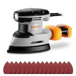 Detail Sander Electric: DEKOPRO 180W Mouse Sander Corded Sanders Hand Tool 13000 RPM with Dust Collector, 15pcs Sandpaper - Ideal for Sanding Polishing Removing Woodworking DIY