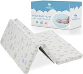 Waterproof Pack and Play Mattress Topper - 38" x 26" - Trifold Style - Breathable Soft Bamboo - Portable Trifold Playard Mattress Topper- Baby Foam Playpen Mattresses for Babies