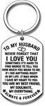 Anniversary Husband Gifts Keychain from Wife Birthday Valentine’s Day Gift for Fiance Bridegroom Hubby My Soulmate My Everything I Love You Wedding Couple Keyring for Him Men