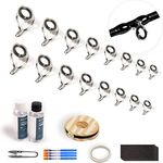 OJY&DOIIIY Fishing Rod Repair Kit, All-in-One Supplies for Fishing Pole Eyelets Replacement with Rod Guides,Epoxy Glue,Wrapping Thread and Tape