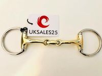 UKSALES25 EggButt Snaffle Bit Curved MP with Double Jointed Lozenge Horse Bits (6.5 inches)