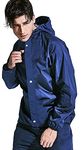 CAMISON Zoom Rain Coat for Men Waterproof for Bike-Reversible Double Layer with Hood Top and Bottom Packed in a Storage Bag (M, Smart Blue)