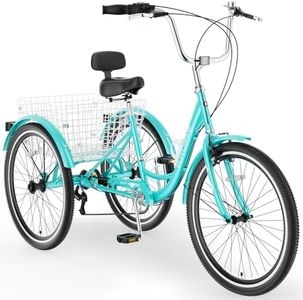 MOONCOOL Adult Tricycles 3 Wheel 7 Speed Trikes, 20/24/26 inch Adult Trikes 3 Wheeled Bike with Basket for Seniors, Women, Men
