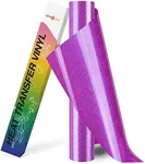 HTVRONT Purple Glitter HTV Heat Transfer Vinyl Rolls - 10" x 8ft Glitter HTV Vinyl for T-Shirts, Iron on Vinyl for All Cutter Machines - Easy to Cut & Weed (Dark Purple Glitter)