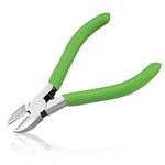 LEONTOOL Precision Diagonal Cutting Pliers 4-Inch Wire Cutters Diagonal Side Cutters Small Wire Flush Cutters Spring Loaded Wire Snips for Jewelry Making Cutting Plastic Cable Ties