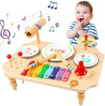 XIAPIA Kids Drum Kit, Baby Drum Musical Instruments Toys for 1 Year Old, Toddler Drum Set with Xylophone for Kids, Percussion Musical Instruments Toys Birthday Gifts for Children Boys and Girls