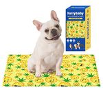 furrybaby Dog Cooling Mat, Pet Cool Bed Dog Mat, Self-Cooling Pad Non-Toxic Cool Gel Bed, No Need to Refrigerate, for Indoors Outdoors Car Summer Use (S), Yellow