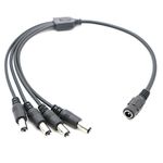 Pasow DC Power Y Splitter Cable 5.5x2.1mm Female 1 to 4 Male Plug for CCTV Camera (1 to 4)